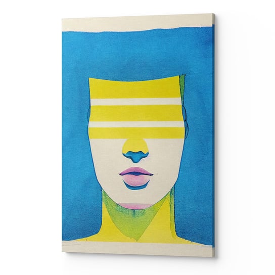 Obraz na płótnie salon sypialnia abstrakcja twarz żółty ABST00010 30x40 Wave Print