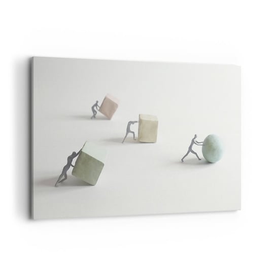 Obraz na płótnie - Samo życie - 120x80cm - Abstrakcja Ludzie Praca - Nowoczesny obraz na ścianę do salonu do sypialni ARTTOR ARTTOR