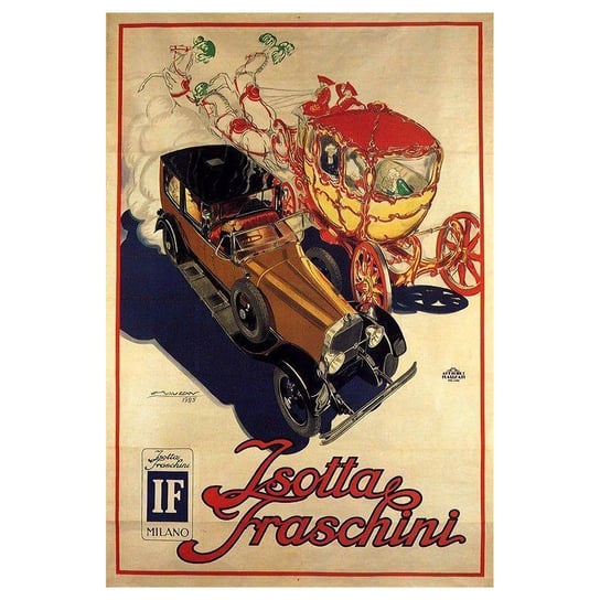 Obraz na płótnie - Samochód Isotta Fraschini - Achille Luciano Mauzan - Dekoracje ścienne - 40x60cm Legendarte