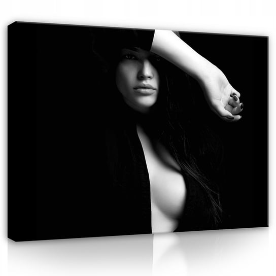 Obraz Na Płótnie Ścianę Do Salonu Sypialni kobieta czarno biały 3D 100x70 Consalnet