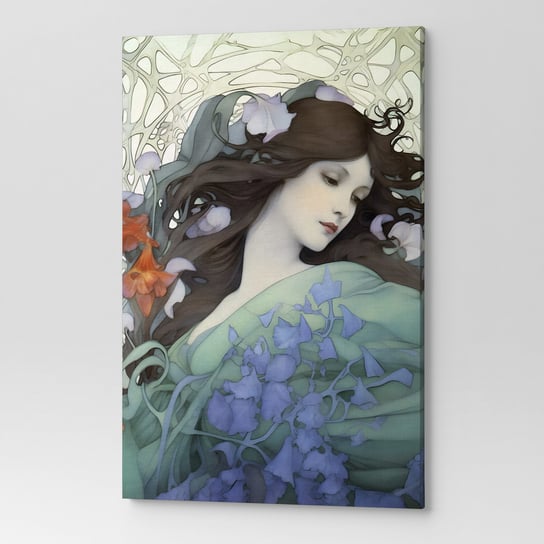 Obraz na płótnie ścianę do salonu sypialni KOBIETA ZIELONY ART00030 80X120 Wave Print