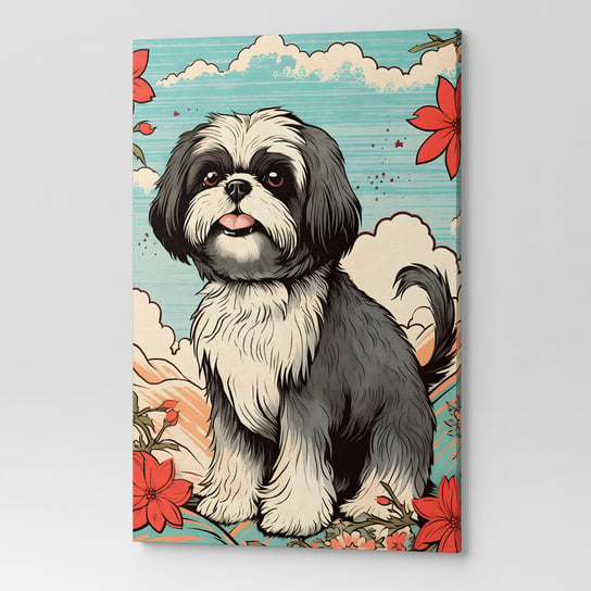 Obraz Na Płótnie Ścianę Do Salonu Sypialni Pies Kolorowy Art00120 80X120 Wave Print