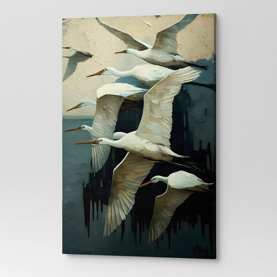 Obraz Na Płótnie Ścianę Do Salonu Sypialni Ptaki Jasny Art00150 80X120 Wave Print