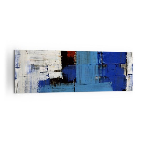 Obraz na płótnie - Sekret błękitu - 160x50cm - Abstrakcja Sztuka Nowoczesność - Nowoczesny foto obraz w ramie do salonu do sypialni ARTTOR ARTTOR