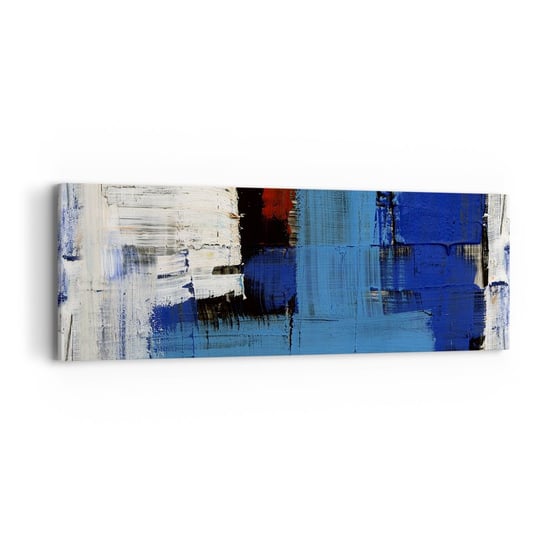 Obraz na płótnie - Sekret błękitu - 90x30cm - Abstrakcja Sztuka Nowoczesność - Nowoczesny Canvas obraz do salonu do sypialni ARTTOR ARTTOR