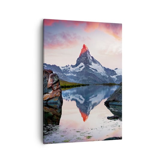 Obraz na płótnie - Serce gór jest gorące - 50x70cm - Krajobraz Góry Natura - Nowoczesny Canvas obraz do salonu do sypialni ARTTOR ARTTOR