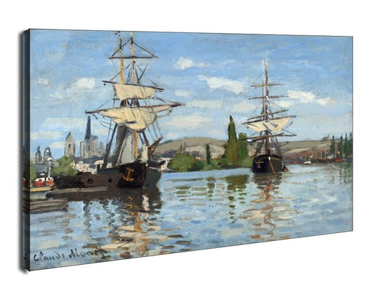 Obraz na płótnie Ships Riding on the Seine at Rouen, Claude Monet, 70x50 cm Galeria Plakatu