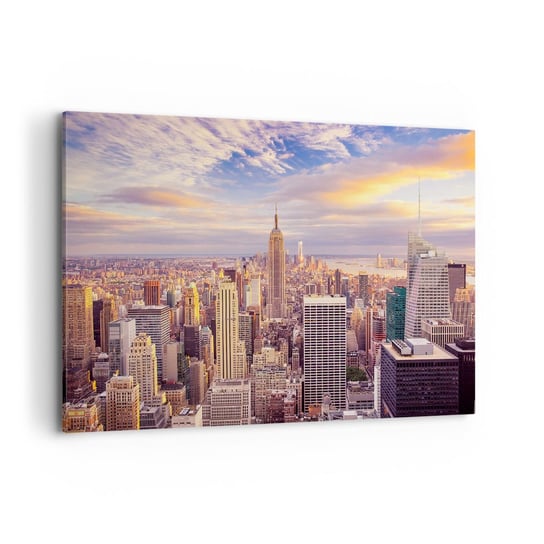 Obraz na płótnie - Sięgnąć samych chmur - 120x80cm - Miasto Nowy Jork Architektura - Nowoczesny obraz na ścianę do salonu do sypialni ARTTOR ARTTOR