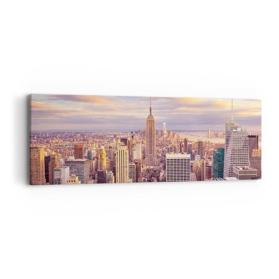 Obraz na płótnie - Sięgnąć samych chmur - 90x30cm - Miasto Nowy Jork Architektura - Nowoczesny Canvas obraz do salonu do sypialni ARTTOR ARTTOR