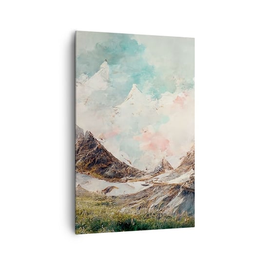 Obraz na płótnie - Skalne ostrza - 80x120cm - Pejzaż Góry Sztuka - Nowoczesny obraz na ścianę do salonu do sypialni ARTTOR ARTTOR