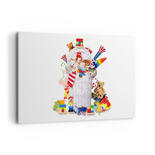 Obraz na płótnie - Skarby malucha - 120x80cm - Zabawki Dla Dzieci Pokój Dziecięcy - Nowoczesny obraz na ścianę do salonu do sypialni ARTTOR ARTTOR