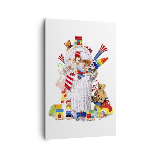 Obraz na płótnie - Skarby malucha - 80x120cm - Zabawki Dla Dzieci Pokój Dziecięcy - Nowoczesny obraz na ścianę do salonu do sypialni ARTTOR ARTTOR
