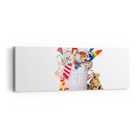 Obraz na płótnie - Skarby malucha - 90x30cm - Zabawki Dla Dzieci Pokój Dziecięcy - Nowoczesny Canvas obraz do salonu do sypialni ARTTOR ARTTOR