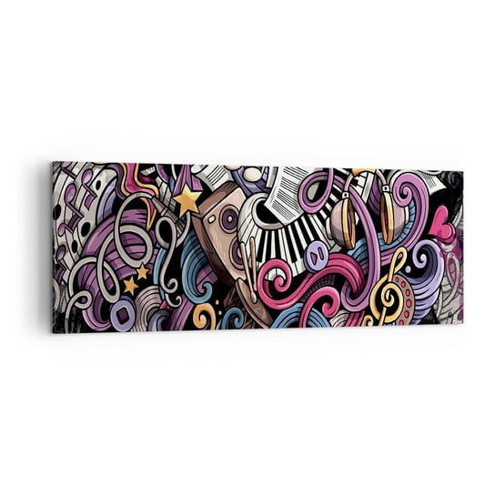 Obraz na płótnie - Skomplikowana melodia - 140x50cm - Muzyka Mural Graffiti - Nowoczesny Canvas obraz do salonu do sypialni ARTTOR ARTTOR