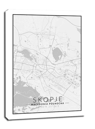 Obraz na płótnie Skopje mapa czarno biała, 50x70 cm Galeria Plakatu
