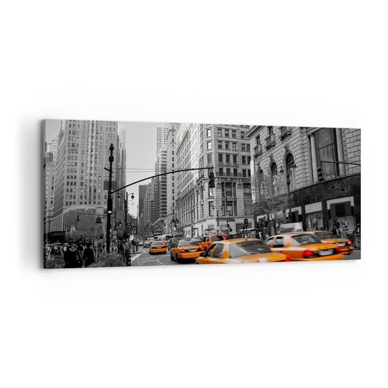 Obraz na płótnie - Słońca wielkiego miasta - 100x40cm - Miasto Nowy Jork Manhattan - Nowoczesny foto obraz w ramie do salonu do sypialni ARTTOR ARTTOR