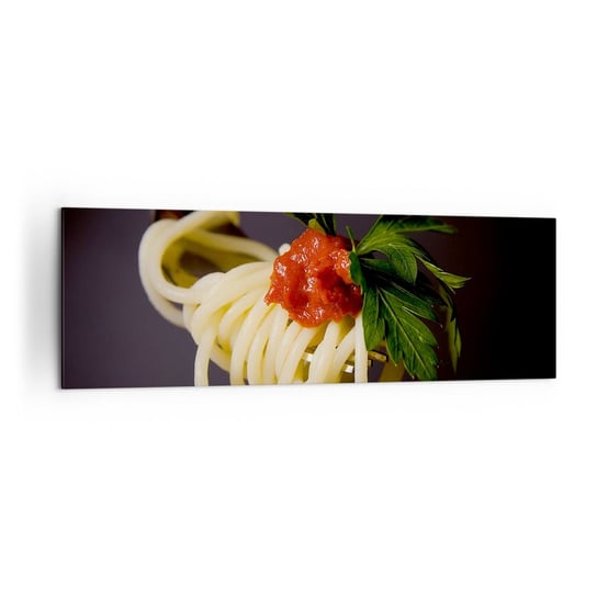 Obraz na płótnie - Smakowity kęs - 160x50cm - Gastronomia Spaghetti Włochy - Nowoczesny foto obraz w ramie do salonu do sypialni ARTTOR ARTTOR