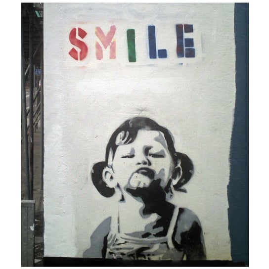 Obraz na płótnie Smile Girl, Banksy 50x60 Legendarte