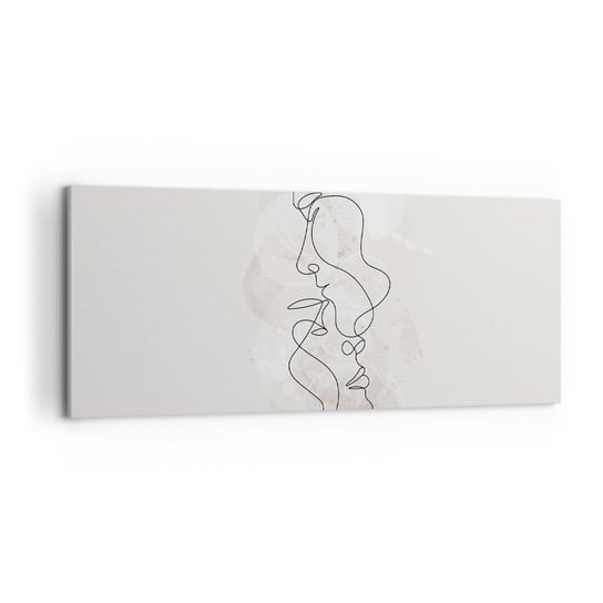 Obraz na płótnie - Splątani w uścisku - 120x50cm - Abstrakcja Mężczyzna Kobieta - Nowoczesny obraz na ścianę do salonu do sypialni ARTTOR ARTTOR
