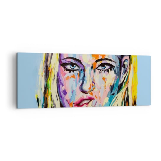 Obraz na płótnie - Spójrz jej prosto w oczy - 140x50cm - Kobieta Portret Kobiety Dziewczyna - Nowoczesny Canvas obraz do salonu do sypialni ARTTOR ARTTOR