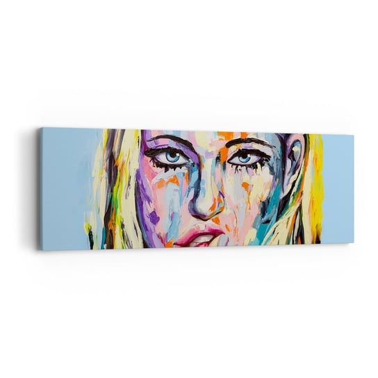 Obraz na płótnie - Spójrz jej prosto w oczy - 90x30cm - Kobieta Portret Kobiety Dziewczyna - Nowoczesny Canvas obraz do salonu do sypialni ARTTOR ARTTOR
