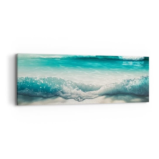 Obraz na płótnie - Spokój oceanu - 90x30cm - Plaża Morze Brzeg - Nowoczesny Canvas obraz do salonu do sypialni ARTTOR ARTTOR