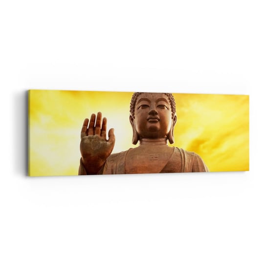 Obraz na płótnie - Spokój świata - 90x30cm - Budda Religia Sztuka - Nowoczesny Canvas obraz do salonu do sypialni ARTTOR ARTTOR