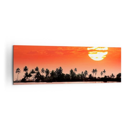 Obraz na płótnie - Spokój tropików o zachodzie - 160x50cm - Krajobraz Indie Zachód Słońca - Nowoczesny foto obraz w ramie do salonu do sypialni ARTTOR ARTTOR
