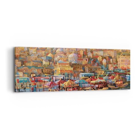 Obraz na płótnie - Stambulska opowieść - 90x30cm - Architektura Miasto Stambuł - Nowoczesny Canvas obraz do salonu do sypialni ARTTOR ARTTOR