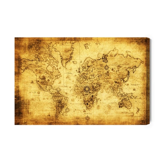 Obraz Na Płótnie Starodawna Mapa Świata 100x70 NC Inna marka