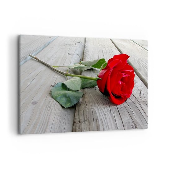 Obraz na płótnie - Studium w szkarłacie - 120x80cm - Róża Miłość Kwiat - Nowoczesny obraz na ścianę do salonu do sypialni ARTTOR ARTTOR