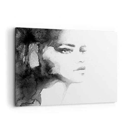 Obraz na płótnie - Stworzona z tajemnicy i mgły - 100x70cm - Fantasy Kobieta Twarz Kobiety - Nowoczesny foto obraz w ramie do salonu do sypialni ARTTOR ARTTOR