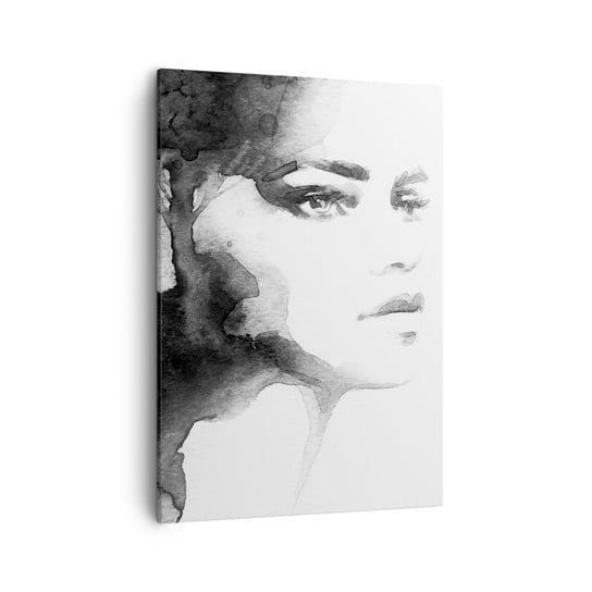 Obraz na płótnie - Stworzona z tajemnicy i mgły - 50x70cm - Fantasy Kobieta Twarz Kobiety - Nowoczesny Canvas obraz do salonu do sypialni ARTTOR ARTTOR