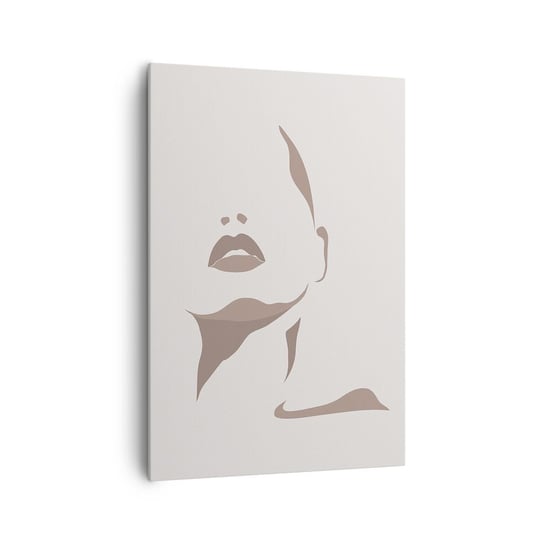 Obraz na płótnie - Stworzona ze światła i cienia - 70x100cm - Twarz Kobiety Kobieta Sztuka - Nowoczesny foto obraz w ramie do salonu do sypialni ARTTOR ARTTOR