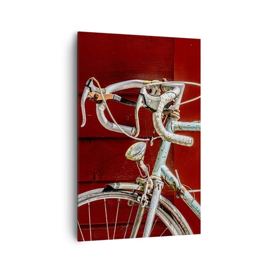 Obraz na płótnie - Stworzony do zwycięstw - 80x120cm - Rower Retro Kolarstwo - Nowoczesny obraz na ścianę do salonu do sypialni ARTTOR ARTTOR