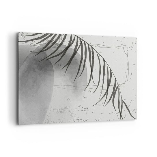 Obraz na płótnie - Subtelna egzotyka natury - 120x80cm - Minimalizm Botaniczny Liść - Nowoczesny obraz na ścianę do salonu do sypialni ARTTOR ARTTOR