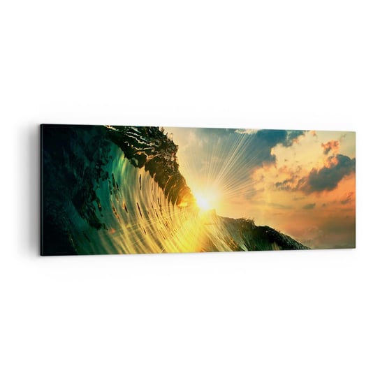Obraz na płótnie - Surferze, gdzie jesteś? - 140x50cm - Fala Morska Promienie Słońca Natura - Nowoczesny Canvas obraz do salonu do sypialni ARTTOR ARTTOR