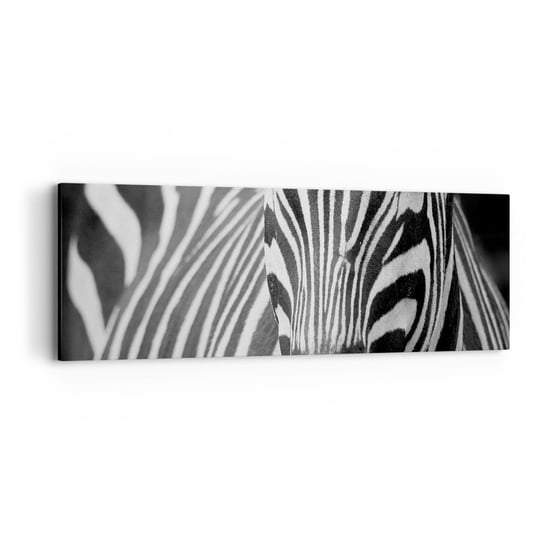 Obraz na płótnie - Świat jest czarno-biały - 90x30cm - Zwierzęta Zebra Czarno-Biały - Nowoczesny Canvas obraz do salonu do sypialni ARTTOR ARTTOR
