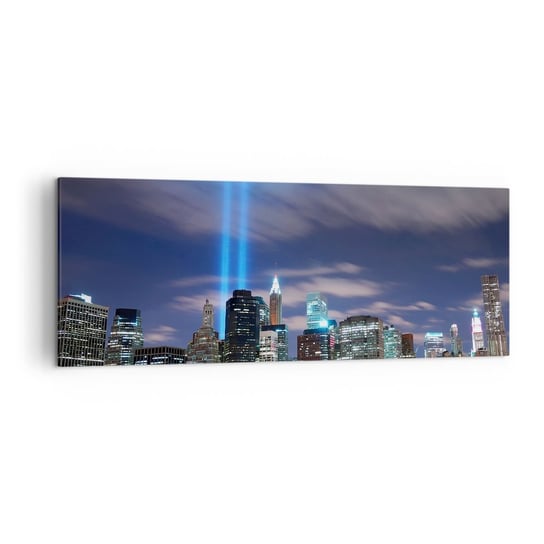 Obraz na płótnie - Światłem dosięgnąć nieba - 140x50cm - Miasto Nowy York Architektura - Nowoczesny Canvas obraz do salonu do sypialni ARTTOR ARTTOR
