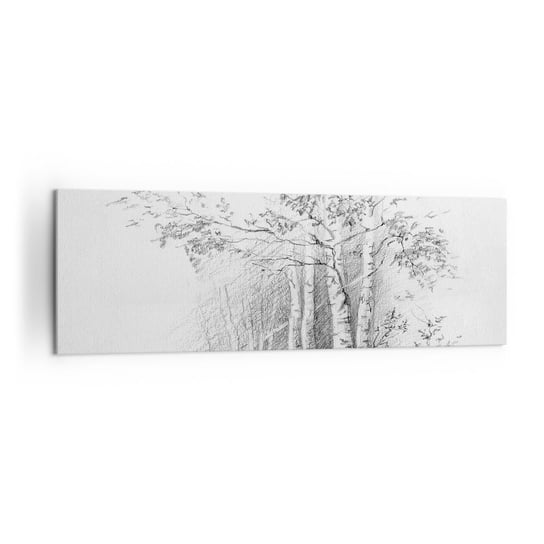 Obraz na płótnie - Światło brzozowego lasu - 160x50cm - Las Brzoza Drzewa - Nowoczesny foto obraz w ramie do salonu do sypialni ARTTOR ARTTOR
