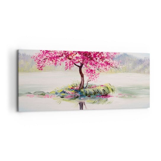 Obraz na płótnie - Święto wiosny - 120x50cm - Sztuka Drzewo Krajobraz - Nowoczesny obraz na ścianę do salonu do sypialni ARTTOR ARTTOR