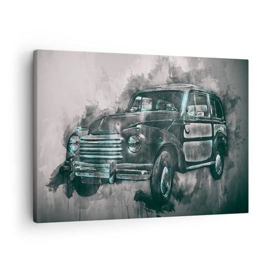 Obraz na płótnie - Szacowny przodek - 70x50cm - Samochód Retro Motoryzacja Podróż - Nowoczesny Canvas obraz do salonu do sypialni ARTTOR ARTTOR