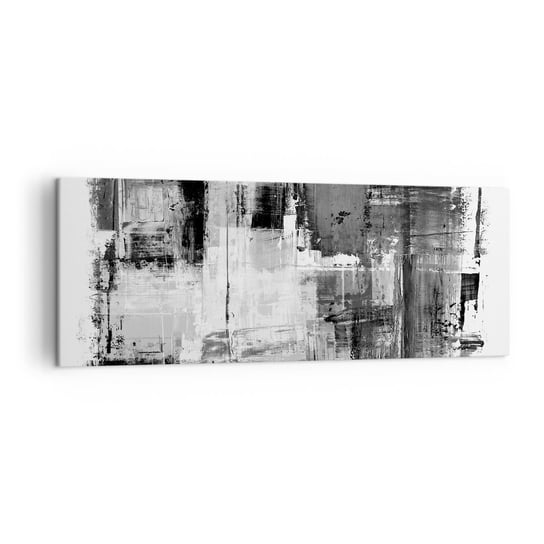 Obraz na płótnie - Szare jest piękne - 140x50cm - Abstrakcja Sztuka Czarno-Biały - Nowoczesny Canvas obraz do salonu do sypialni ARTTOR ARTTOR