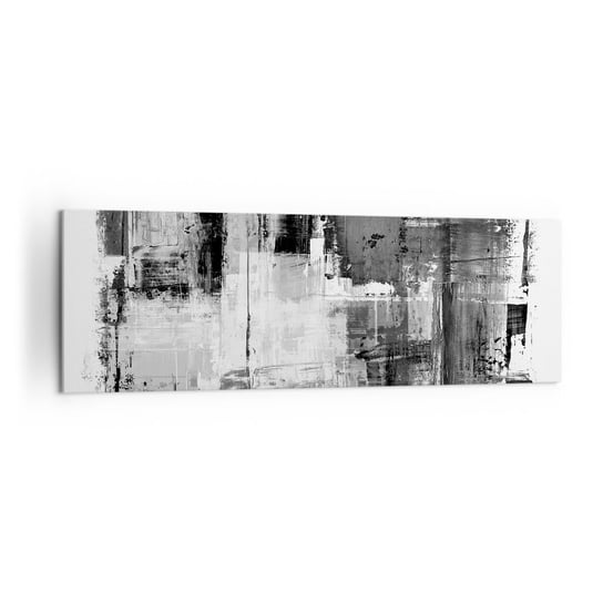 Obraz na płótnie - Szare jest piękne - 160x50cm - Abstrakcja Sztuka Czarno-Biały - Nowoczesny foto obraz w ramie do salonu do sypialni ARTTOR ARTTOR