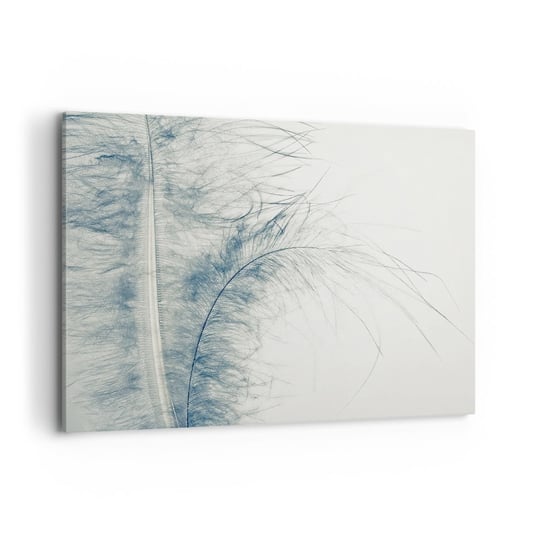 Obraz na płótnie - Szept natury - 100x70cm - Pióra  Delikatny Minimalistyczny - Nowoczesny foto obraz w ramie do salonu do sypialni ARTTOR ARTTOR