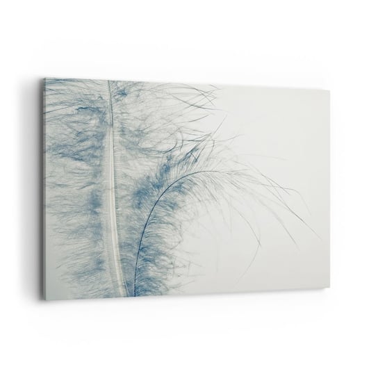 Obraz na płótnie - Szept natury - 120x80cm - Pióra  Delikatny Minimalistyczny - Nowoczesny obraz na ścianę do salonu do sypialni ARTTOR ARTTOR