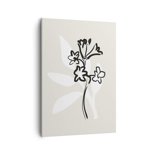 Obraz na płótnie - Szkic do zielnika - 50x70cm - Kwiat Minimalistyczny Botanika - Nowoczesny Canvas obraz do salonu do sypialni ARTTOR ARTTOR