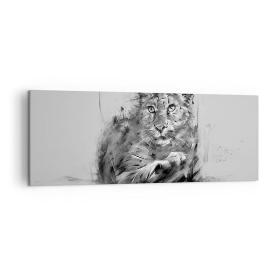 Obraz na płótnie - Tak, słucham uważnie - 140x50cm - Pantera Zwierzęta Dziki Kot - Nowoczesny Canvas obraz do salonu do sypialni ARTTOR ARTTOR