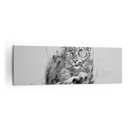 Obraz na płótnie - Tak, słucham uważnie - 160x50cm - Pantera Zwierzęta Dziki Kot - Nowoczesny foto obraz w ramie do salonu do sypialni ARTTOR ARTTOR