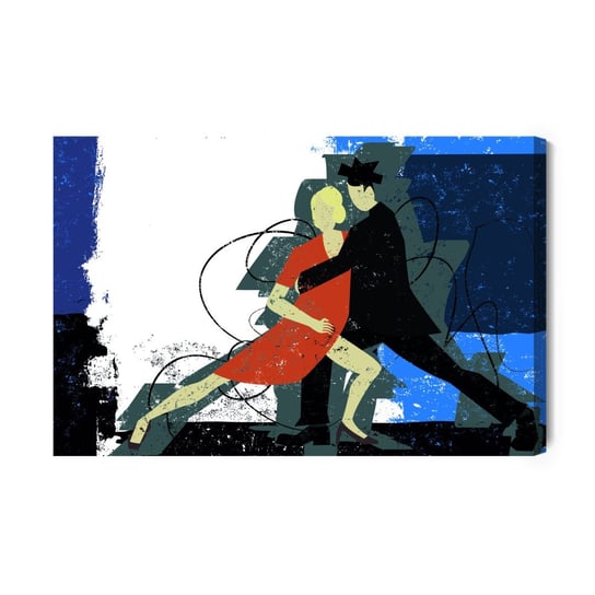Obraz Na Płótnie Tańcząca Para Na Abstrakcyjnym Tle W Stylu Retro 30x20 Inna marka